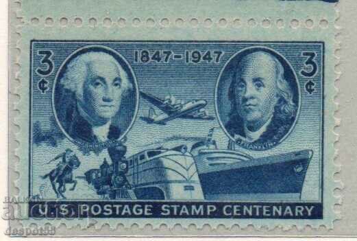 1947. САЩ. 100-годишнината на пощенските марки на САЩ.