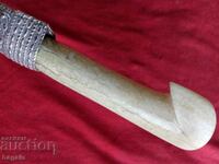 Ottoman scimitar. knife, silver cane, walrus handle.