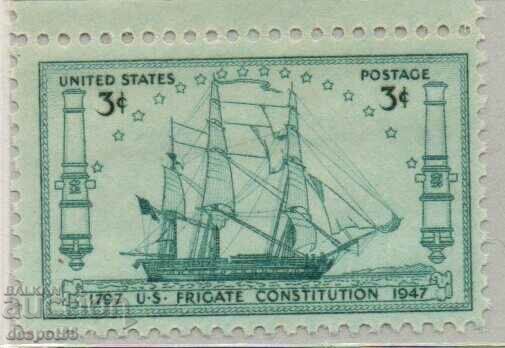 1947. USA. 150 years of the American frigate "Constitution".