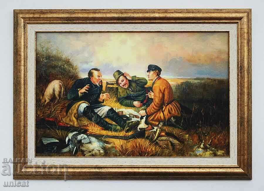 Hunters of Thought, Hunters of Privale, V. Perov, painting