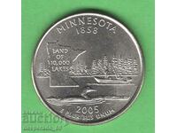 (¯`'•.¸   25 цента 2005 P  САЩ (Minnesota)  aUNC¸.•'´¯)