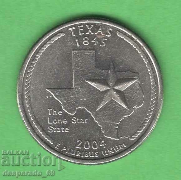 (¯`'•.¸ 25 de cenți 2004 D SUA (Texas) .•'´¯)