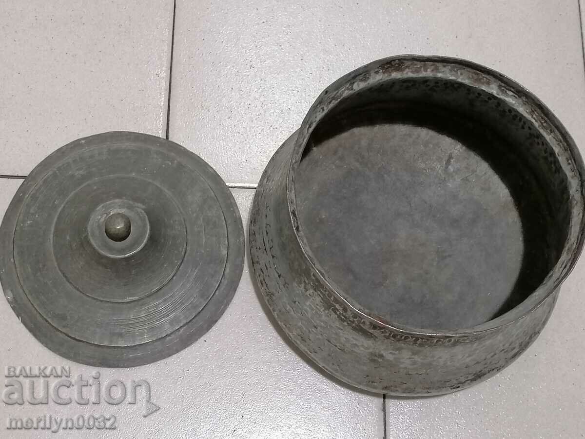 Old copper pot pot copper copper pot with lid - 6 Old copper pot pot copper copper pot with lid - 6