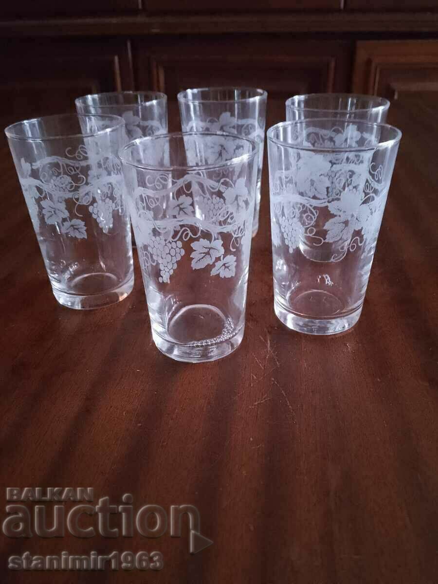 Beautiful glasses, hand-engraved for brandy
