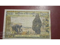 Coasta de Fildeș Africa de Vest 500 de franci 1959 - 64