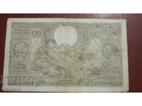 1939 год 100 франка 20 белгас  Белгия -