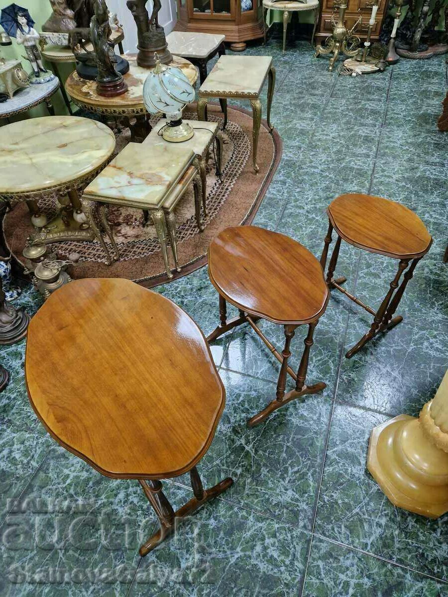 A great set of 3 antique French coffee tables