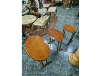 A great set of 3 antique French coffee tables