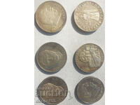 1970-76. България. 5 лева. Сет сребърни юбилейни монети.