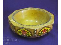 Vintich Wooden Bowl Hand Painted