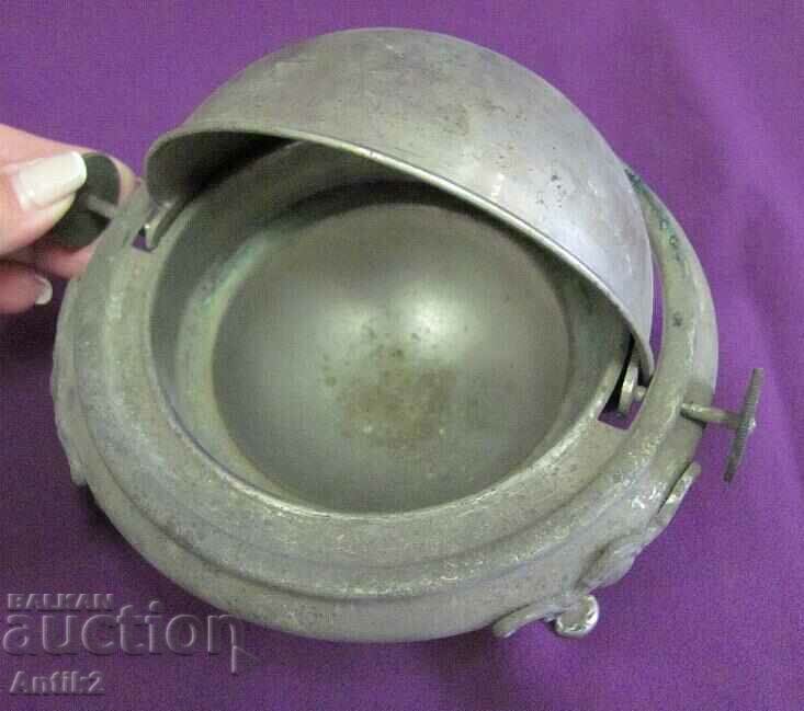 Licitație Bol de zahăr din metal antic, bol Licitație Bol de zahăr din metal antic, bol