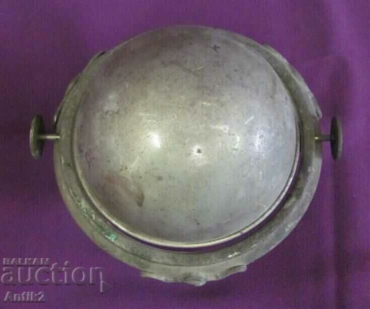 Bol de zahăr din metal antic, bol - 6 Bol de zahăr din metal antic, bol - 6