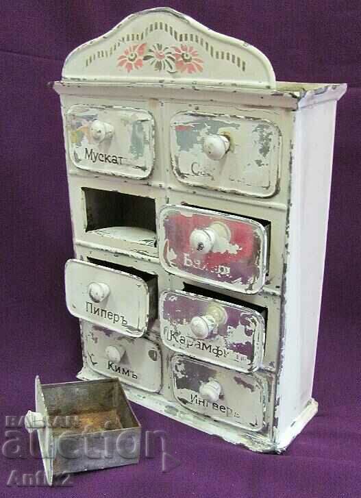 30s Metal Spice Box Germany - 6 30s Metal Spice Box Germany - 6