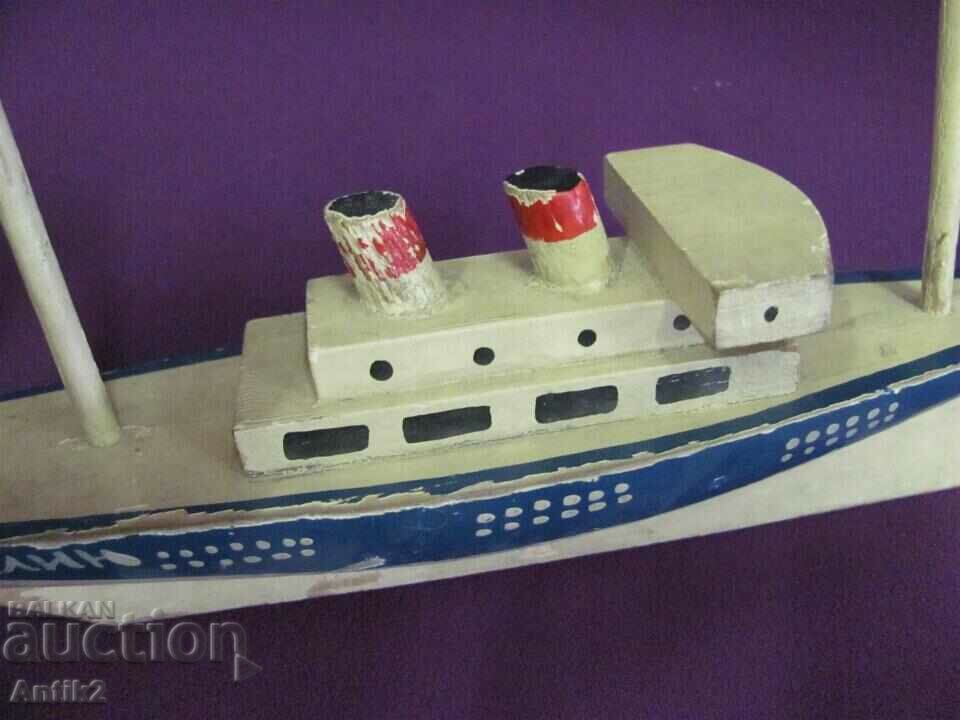 Auction  Old Wooden Model Ship Model - Stalin