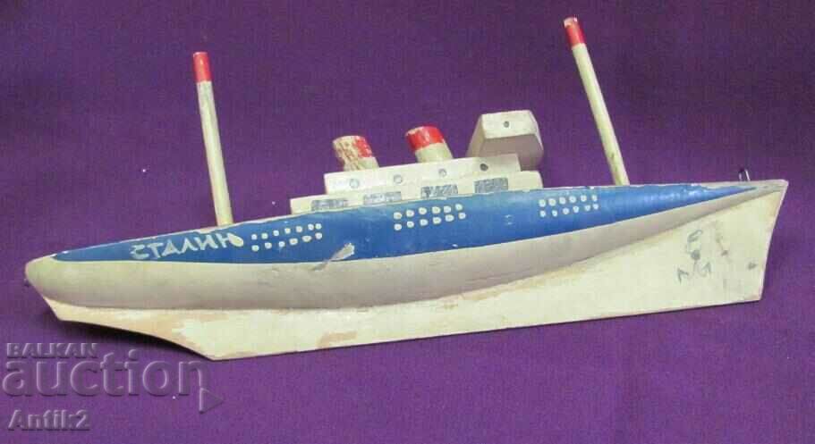 Old Wooden Model Ship Model - Stalin - 6