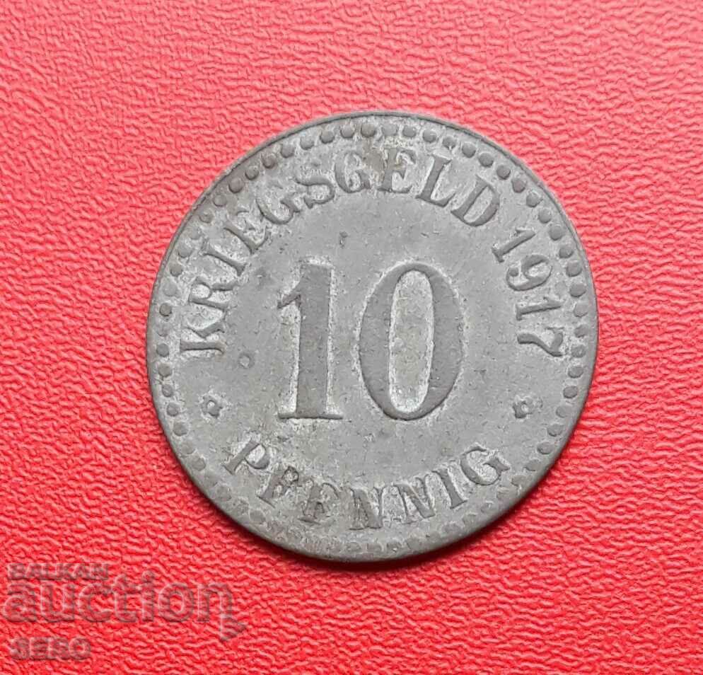 Γερμανία-Έσση-Κάσσελ-10 pfennig 1917