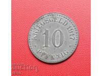Γερμανία-Έσση-Κάσσελ-10 pfennig 1917