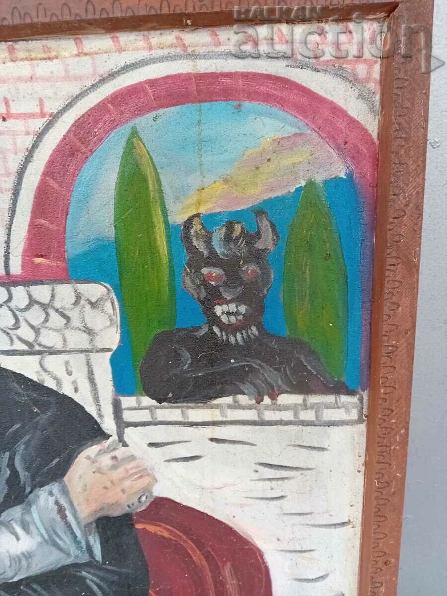 Delivery of oil canvas painting for a tavern late social 80s Delivery of oil canvas painting for a tavern late social 80s