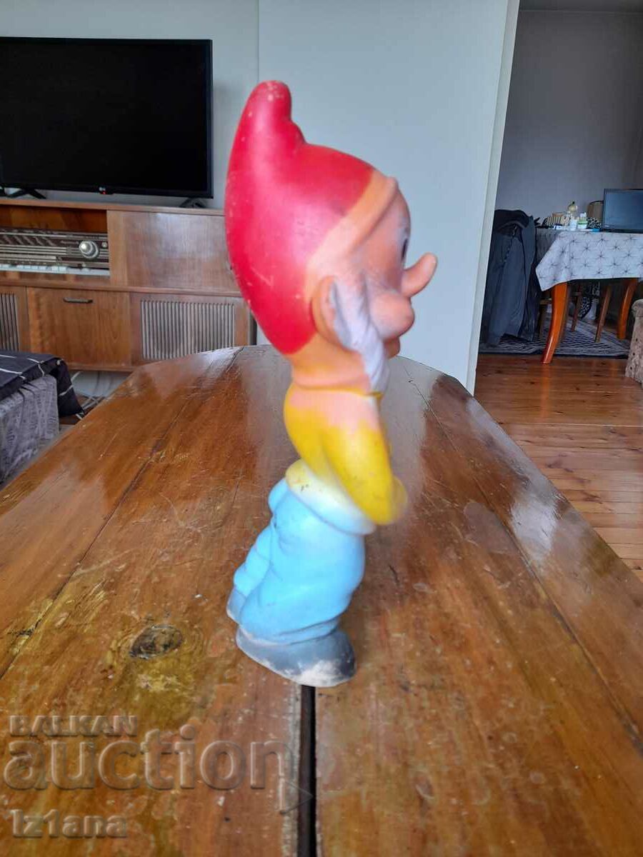 Old rubber toy, dwarf with price 22.00 BGN | € 11.25 Old rubber toy, dwarf with price 22.00 BGN | € 11.25