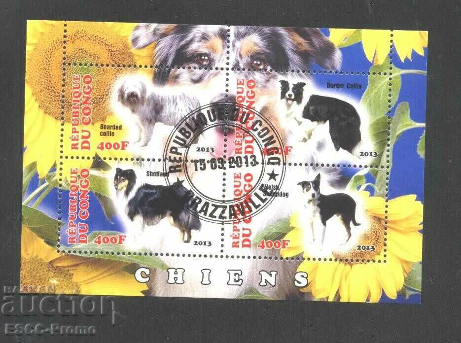 Stamped block Fauna Dogs 2013 from Congo