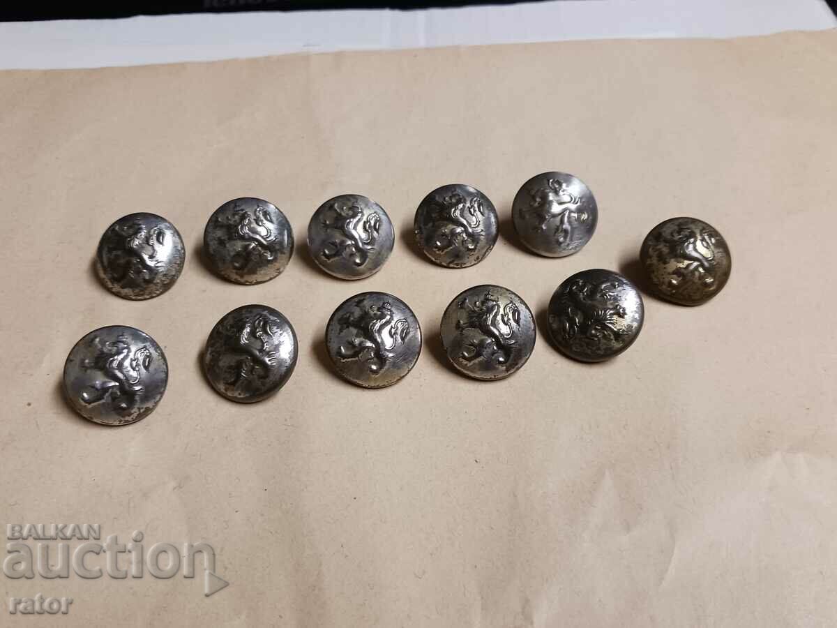 Military royal metal buttons Kingdom of Bulgaria - 11 pieces