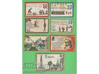 (¯`'•.¸NOTGELD (orașul Ennigerloh) 1921 UNC -7 buc. bancnote '´¯)