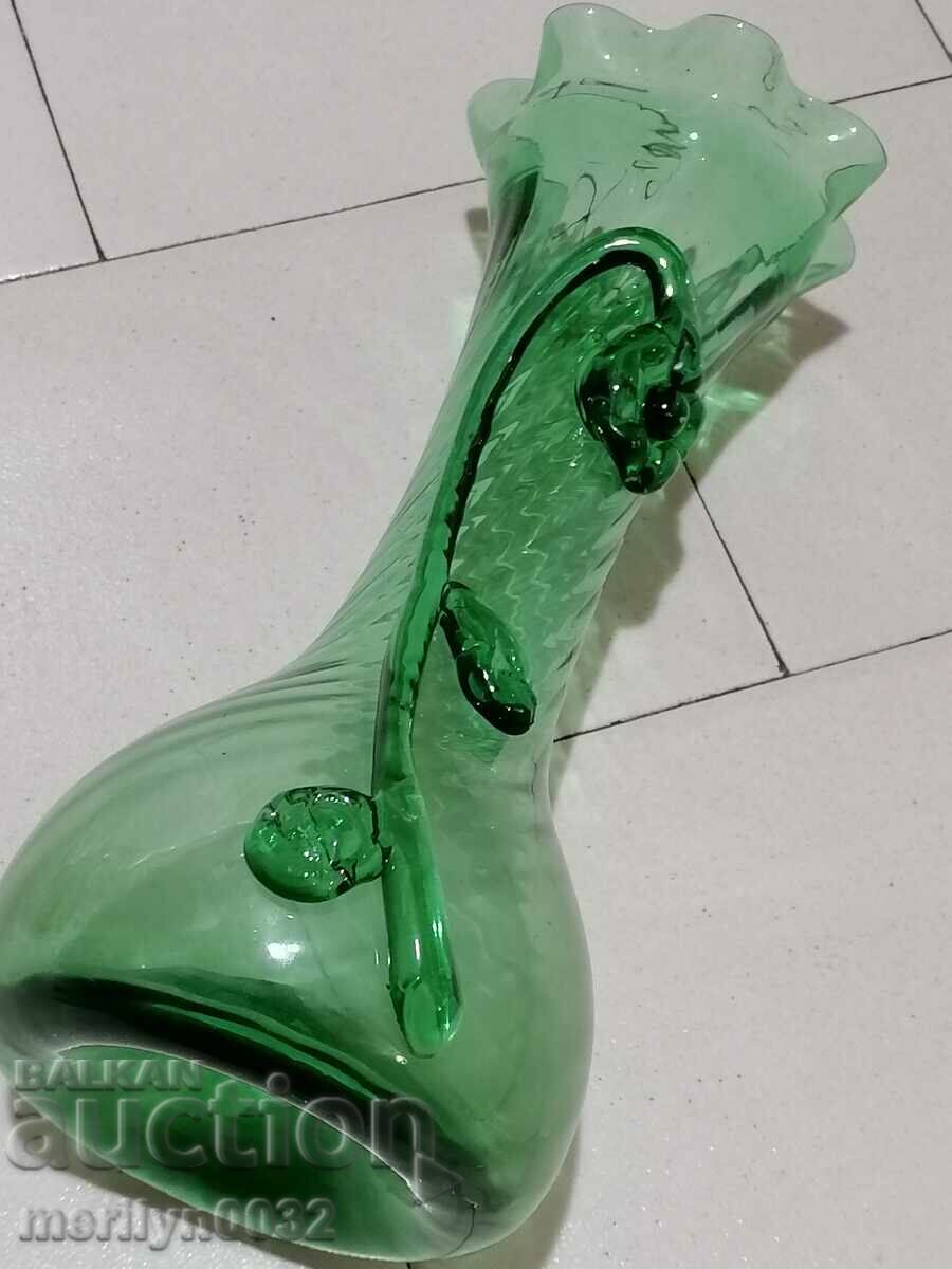 Old green blown glass vase, 1930s with price 112.00 BGN | € 57.26 Old green blown glass vase, 1930s with price 112.00 BGN | € 57.26