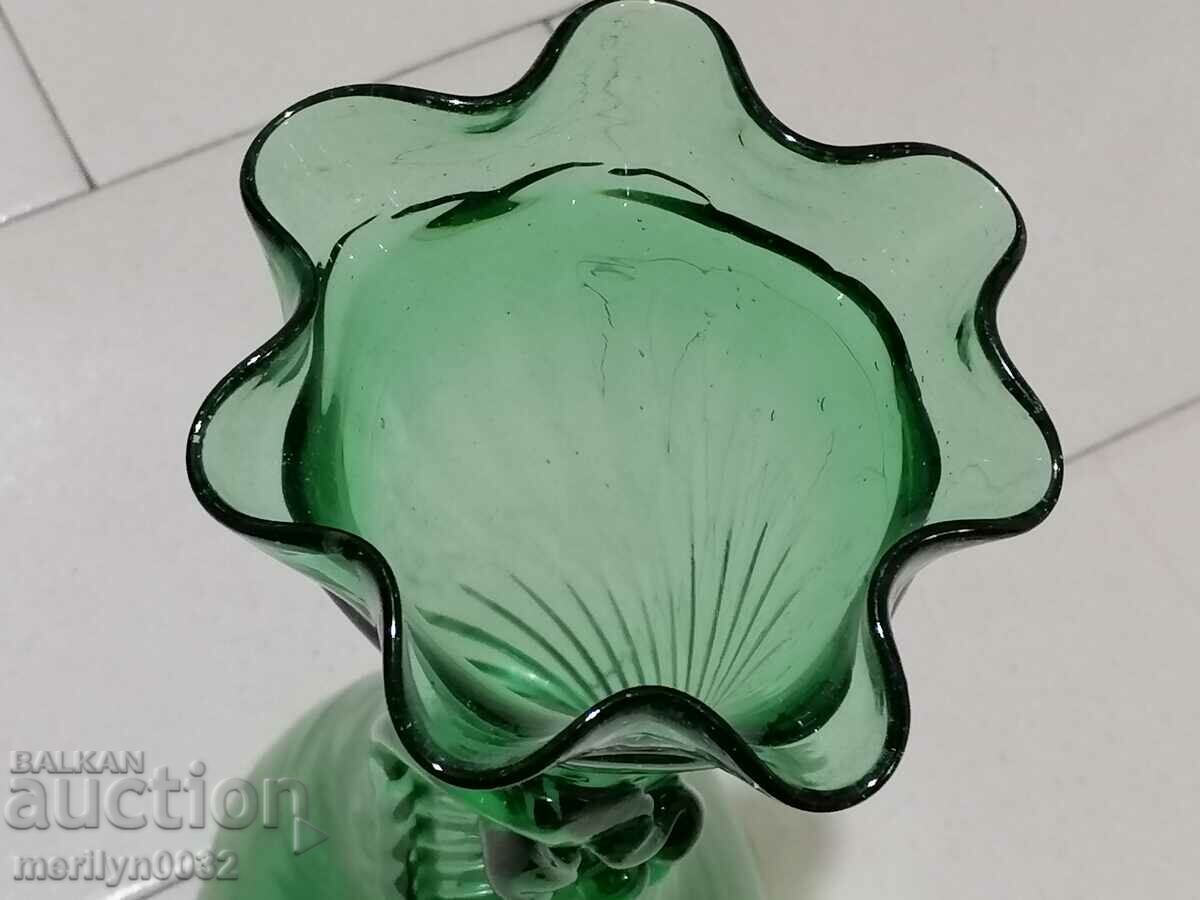 Delivery of Old green blown glass vase, 1930s Delivery of Old green blown glass vase, 1930s