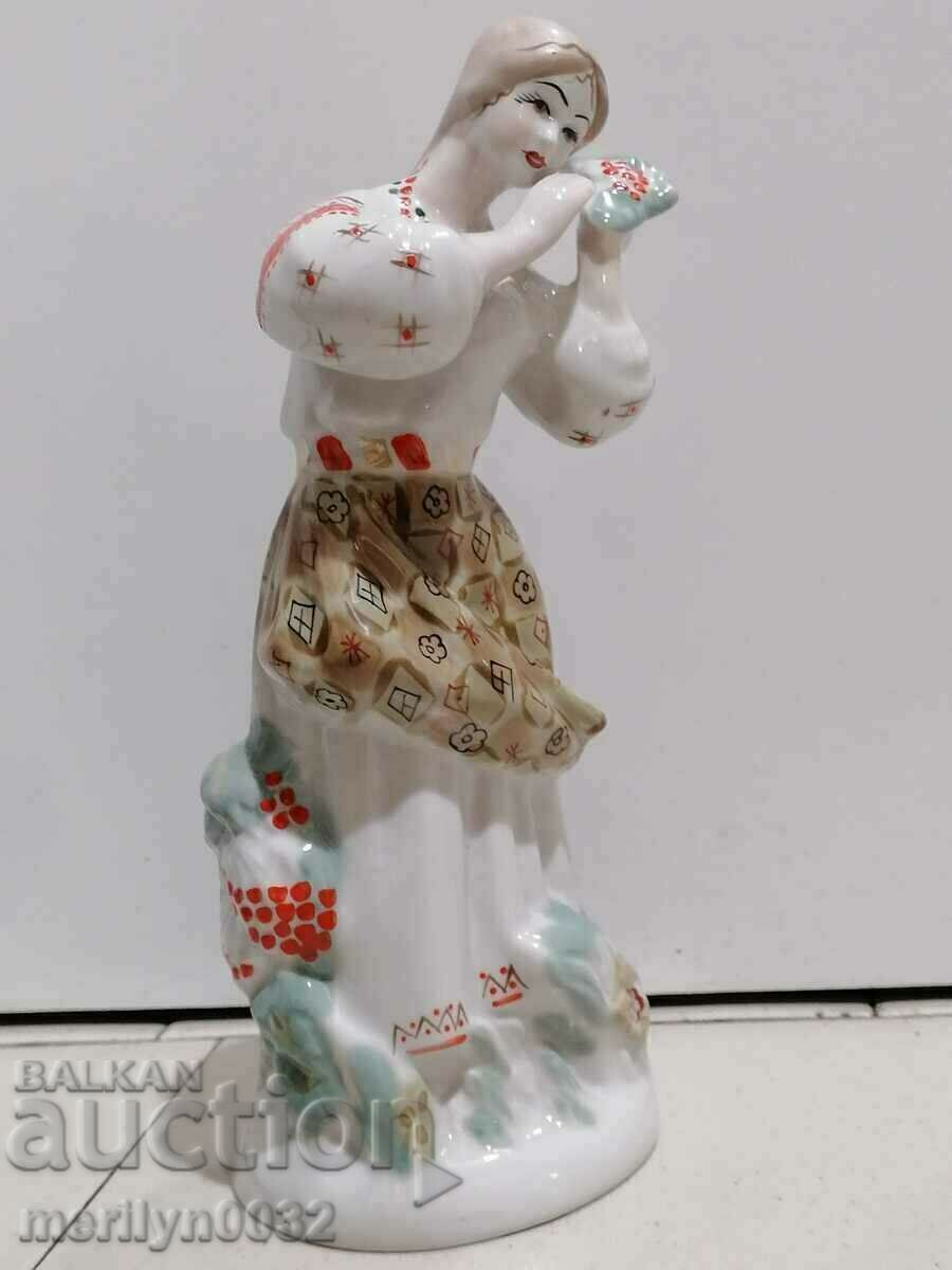 Auction Figure of a girl in costume plastic statuette porcelain USSR Auction Figure of a girl in costume plastic statuette porcelain USSR