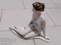 Bulgarian porcelain beauty on the beach NRB 1950s figure