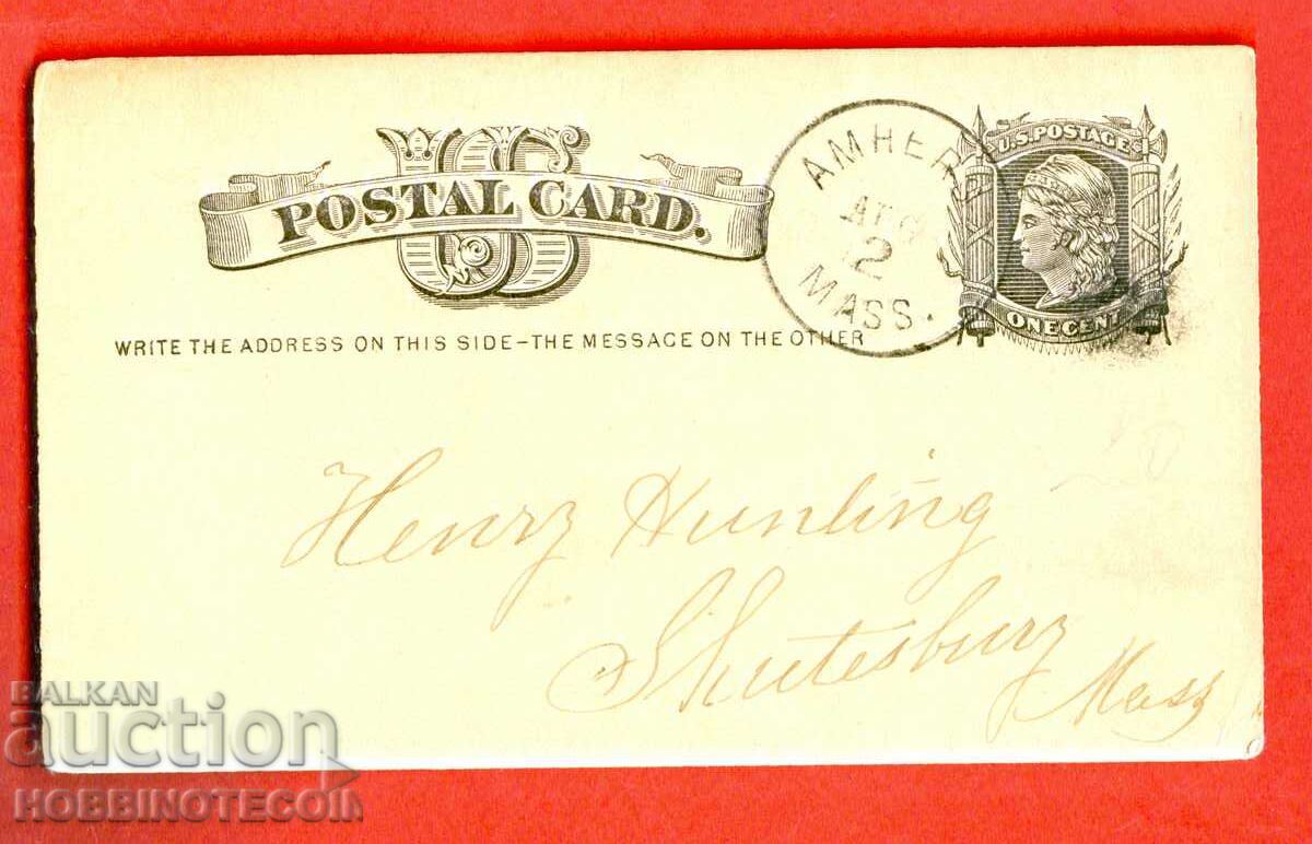 САЩ пътувала картичка с 1 ЦЕНТ - 1881 - 1