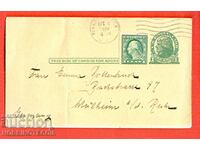 САЩ пътувала картичка с 1 + 1 ЦЕНТ - 1924