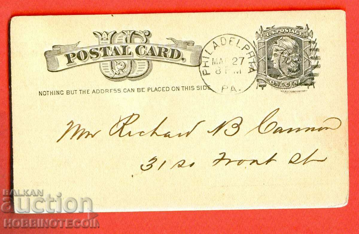САЩ пътувала картичка с 1 ЦЕНТ - 1888 - 1