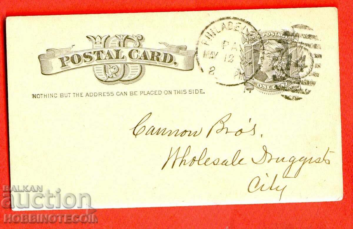 САЩ пътувала картичка с 1 ЦЕНТ - 1884 - 4