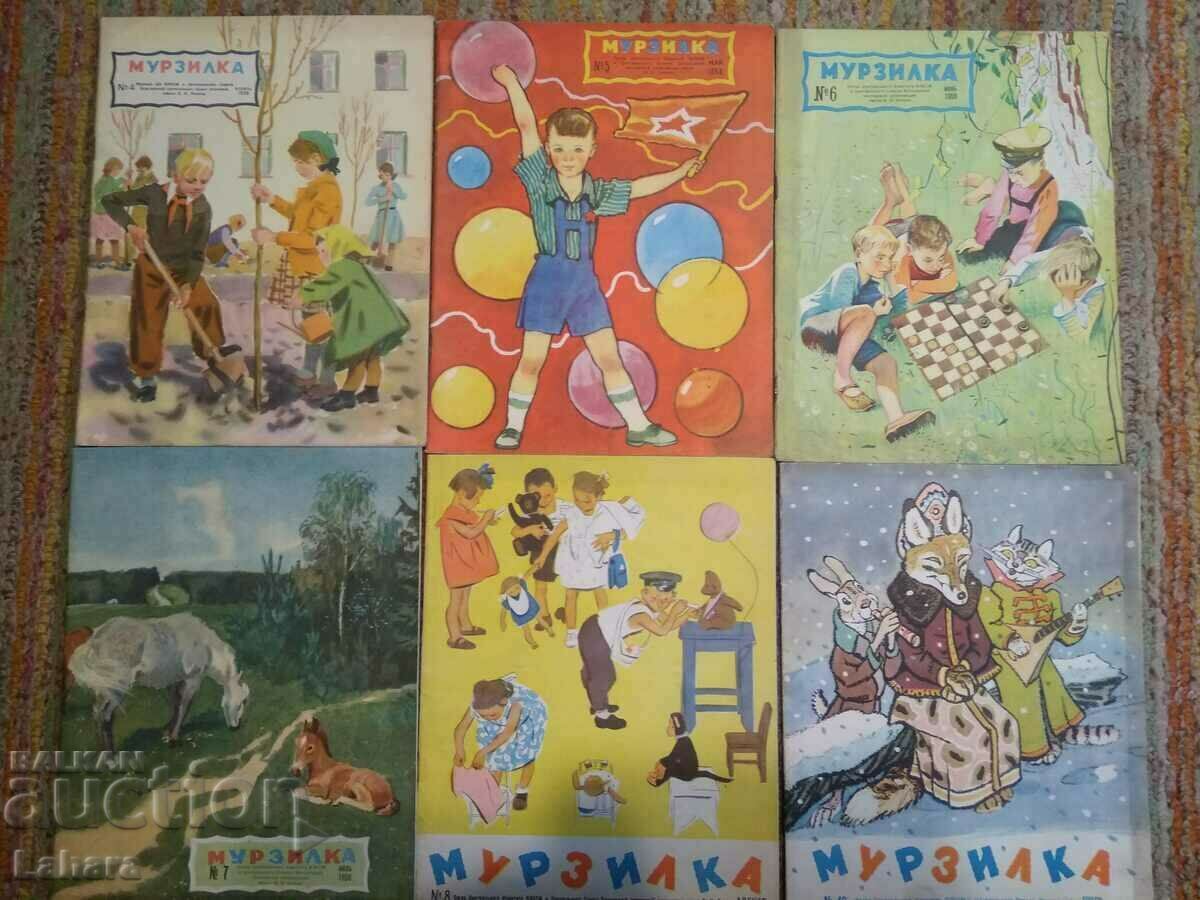 Lot of magazines Murzilka 1958