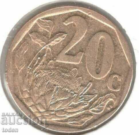 South Africa-20 Cents-2016-KM# 327-Aforika Borwa