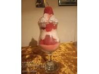 MELBA CANDLE WITH STRAWBERRIES IN A GLASS 20 CM