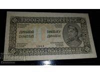 Παλιό τραπεζογραμμάτιο από τη Γιουγκοσλαβία 10 δηνάρια 1944, UNC!
