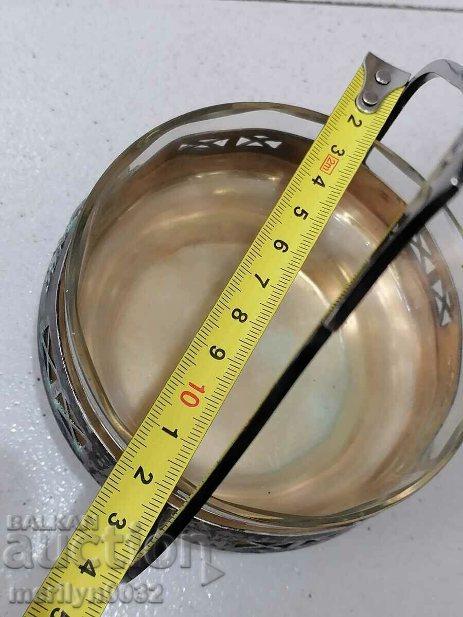 Bonbonniere glass and metal WMF service sugar bowl early 20th century - 6 Bonbonniere glass and metal WMF service sugar bowl early 20th century - 6