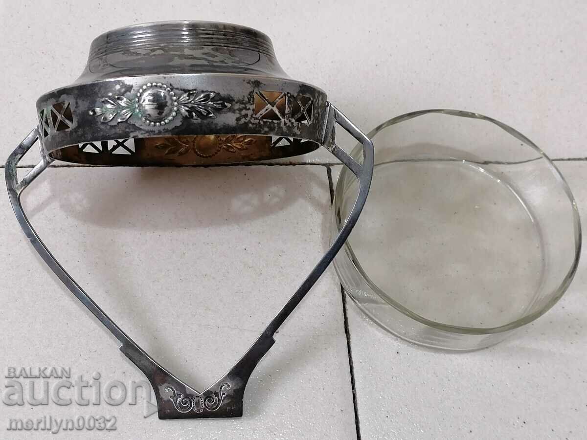 Bonbonniere glass and metal WMF service sugar bowl early 20th century - 7 Bonbonniere glass and metal WMF service sugar bowl early 20th century - 7