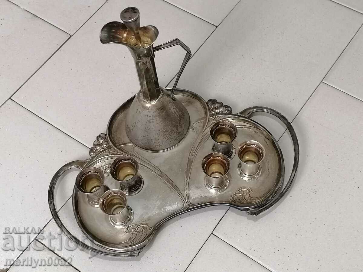 Service metal tray cups jug WMF early 20th century with price 318.00 BGN | € 162.59 Service metal tray cups jug WMF early 20th century with price 318.00 BGN | € 162.59