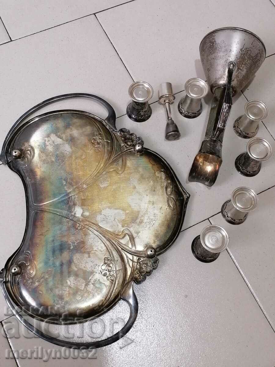 Service metal tray cups jug WMF early 20th century - 5 Service metal tray cups jug WMF early 20th century - 5