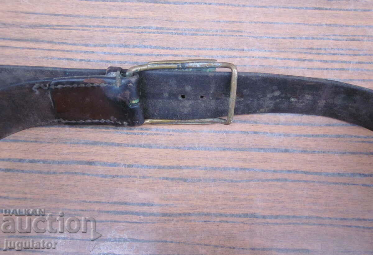 Delivery of old Bulgarian combat leather belt with a sotsa buckle
