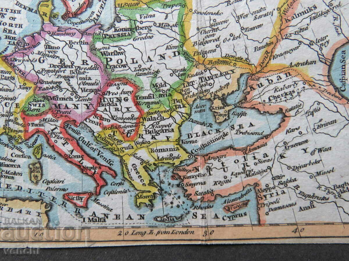 Аукцион 1759 - Карта на Европа - Китчин = оригинал +