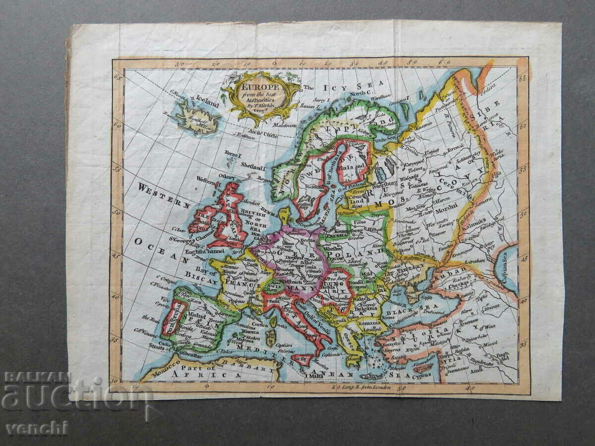 1759 - Χάρτης της Ευρώπης - Kitchin = πρωτότυπο +
