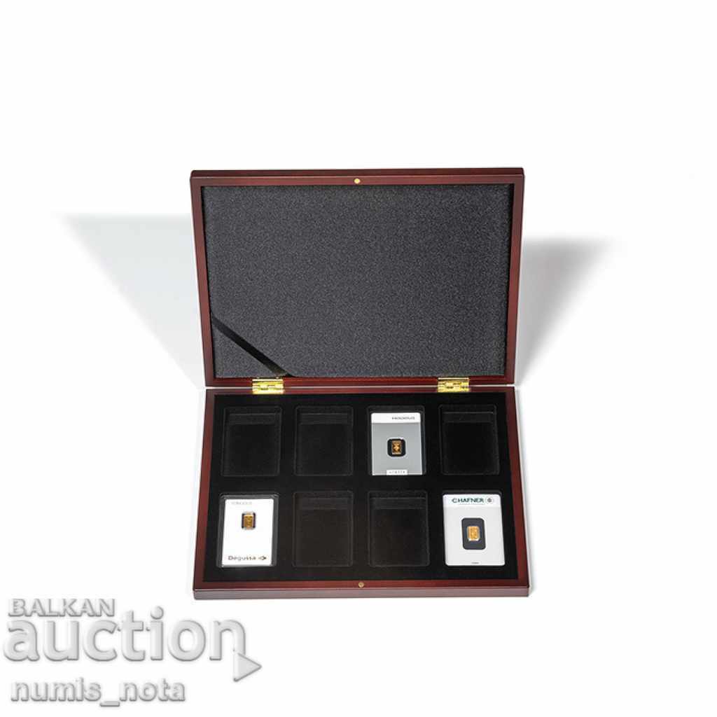 luxury VOLTERRA wooden box for bullion in blisters
