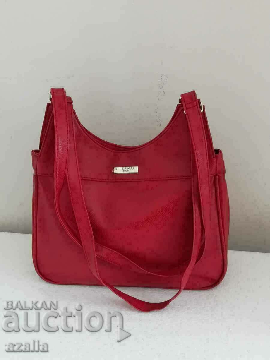 Нова дамска чанта, червен цвят