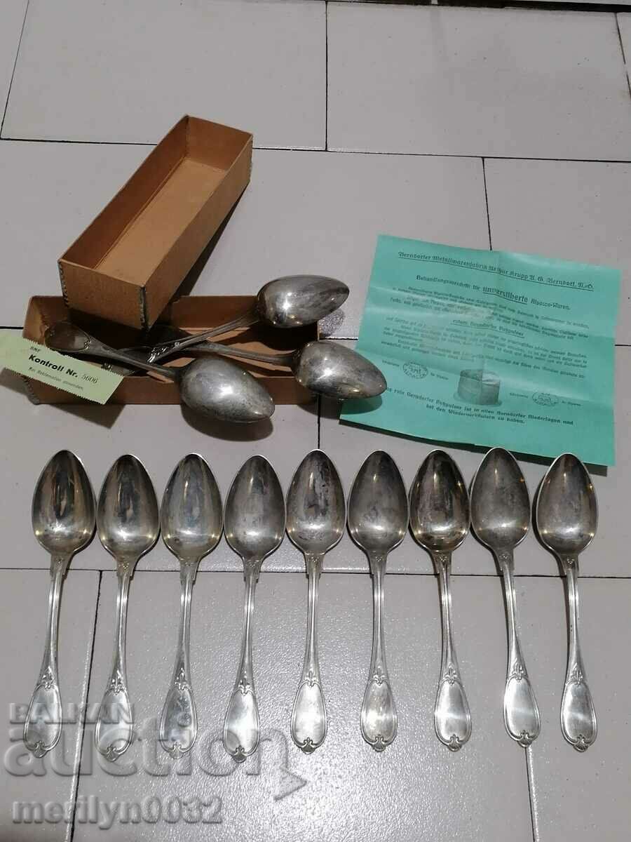 Set of 12 spoons BERNDORF 1928 Alpaca unused spoon with price 110.00 BGN | € 56.24 Set of 12 spoons BERNDORF 1928 Alpaca unused spoon with price 110.00 BGN | € 56.24