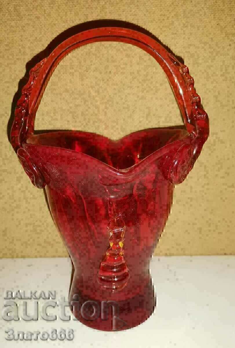 Auction Glass basket, bowl, fruit bowl Auction Glass basket, bowl, fruit bowl