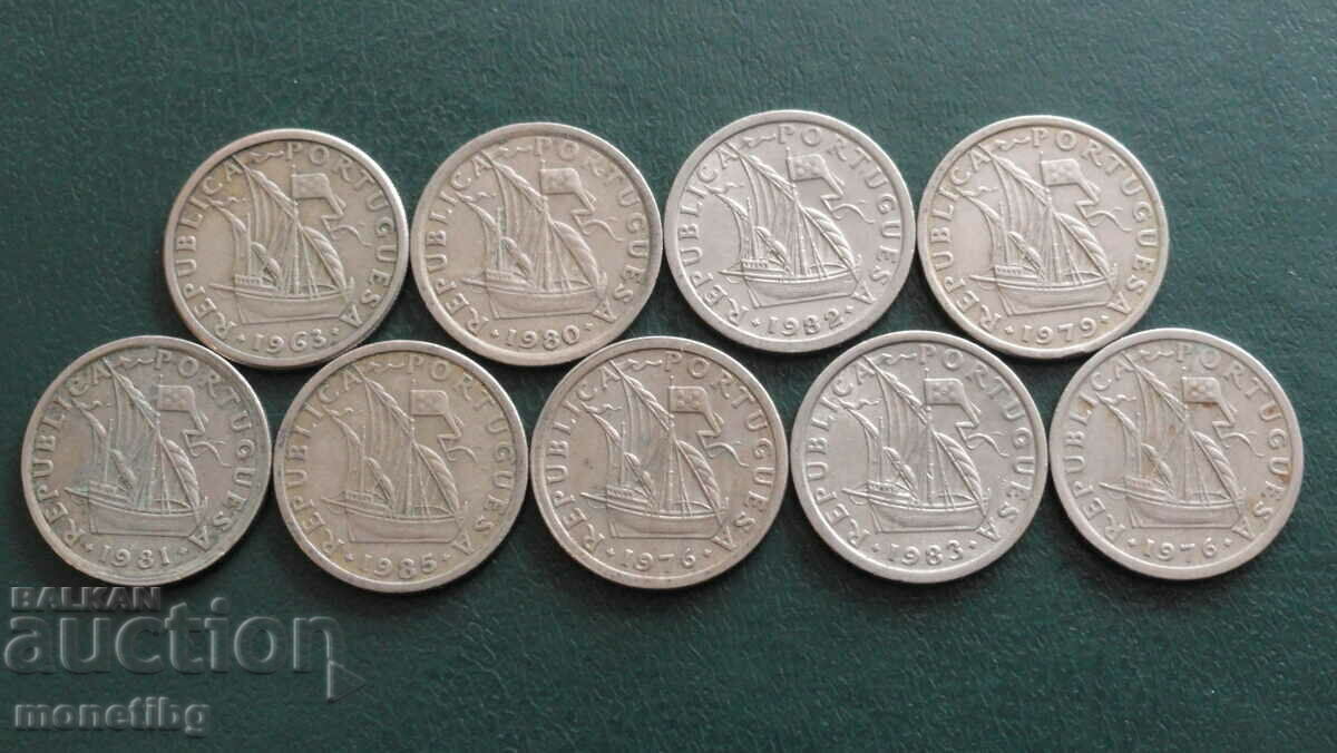 Portugal - 2.5 escudos (9 pieces)